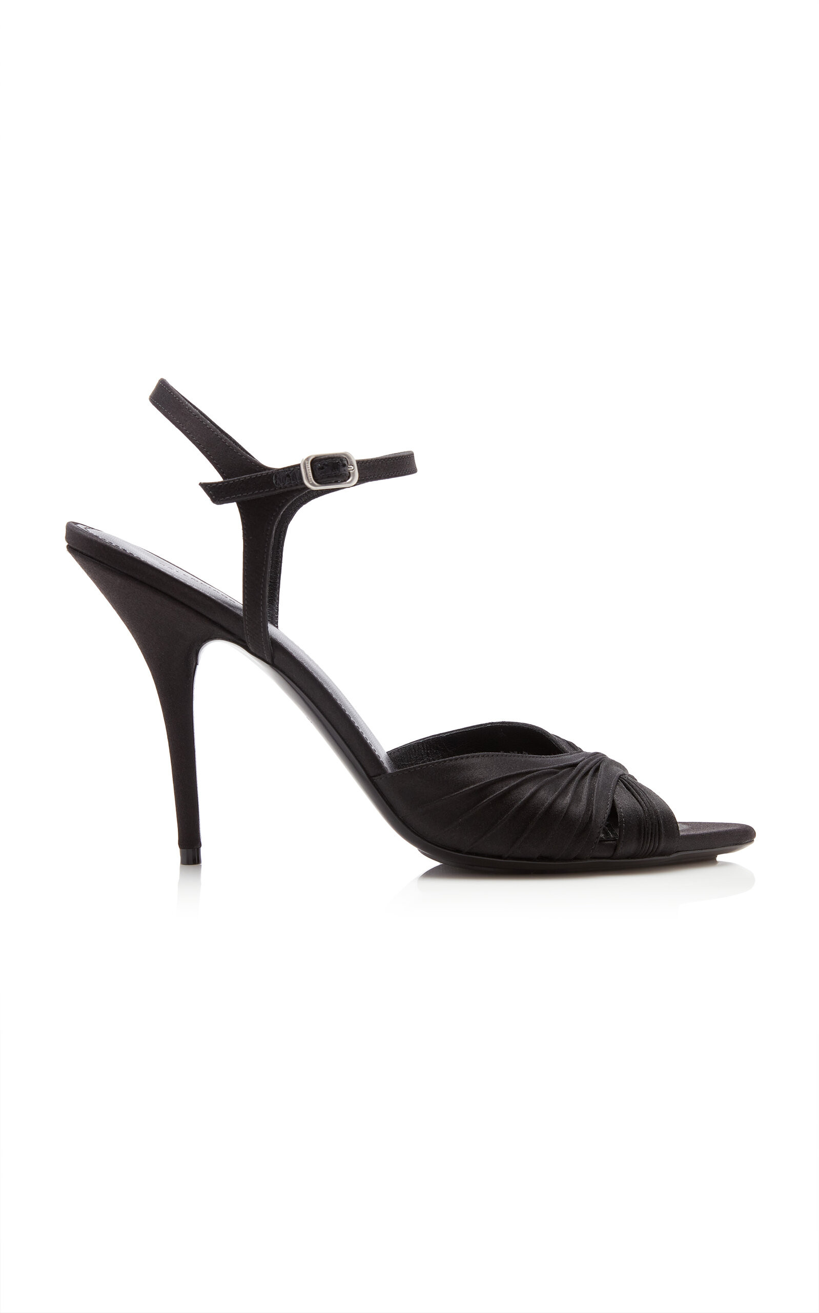 Dynas Plisse Satin Heeled Sandals | Moda Operandi (Global)