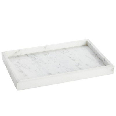 Juvale White Marble Vanity Bathroom Tray for Jewelry, Candles, Perfume (11.75 x 7.75 In) | Target