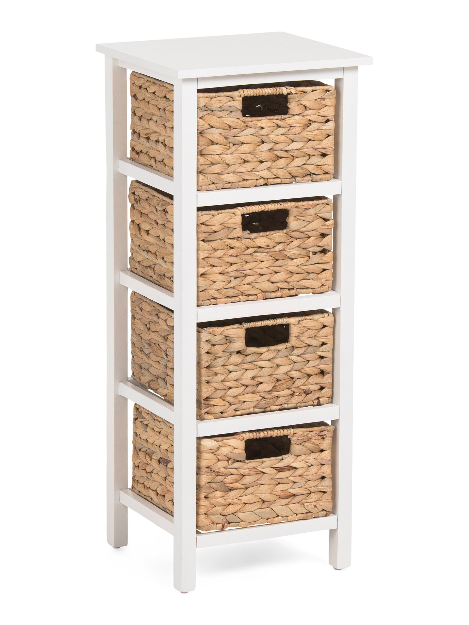 12.75x31.5 Acacia Wood And Hyacinth 4 Tier Kitchen Storage Cabinet | TJ Maxx