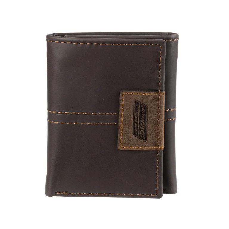 Genuine Dickies Men's RFID Genuine Leather Trifold Wallet with Interior Zipper | Walmart (US)