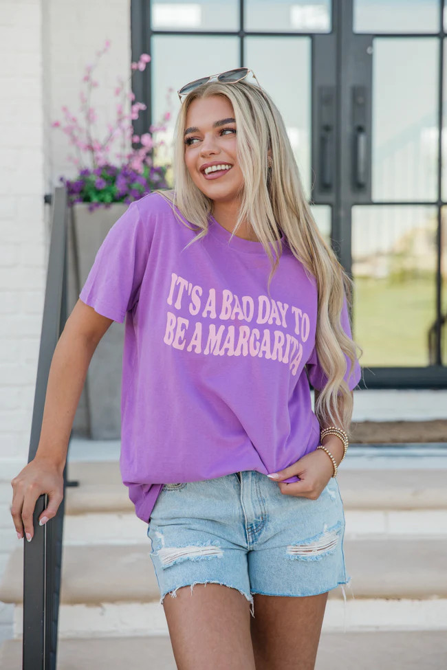 It's A Bad Day To Be A Margarita Violet Graphic Tee | Pink Lily