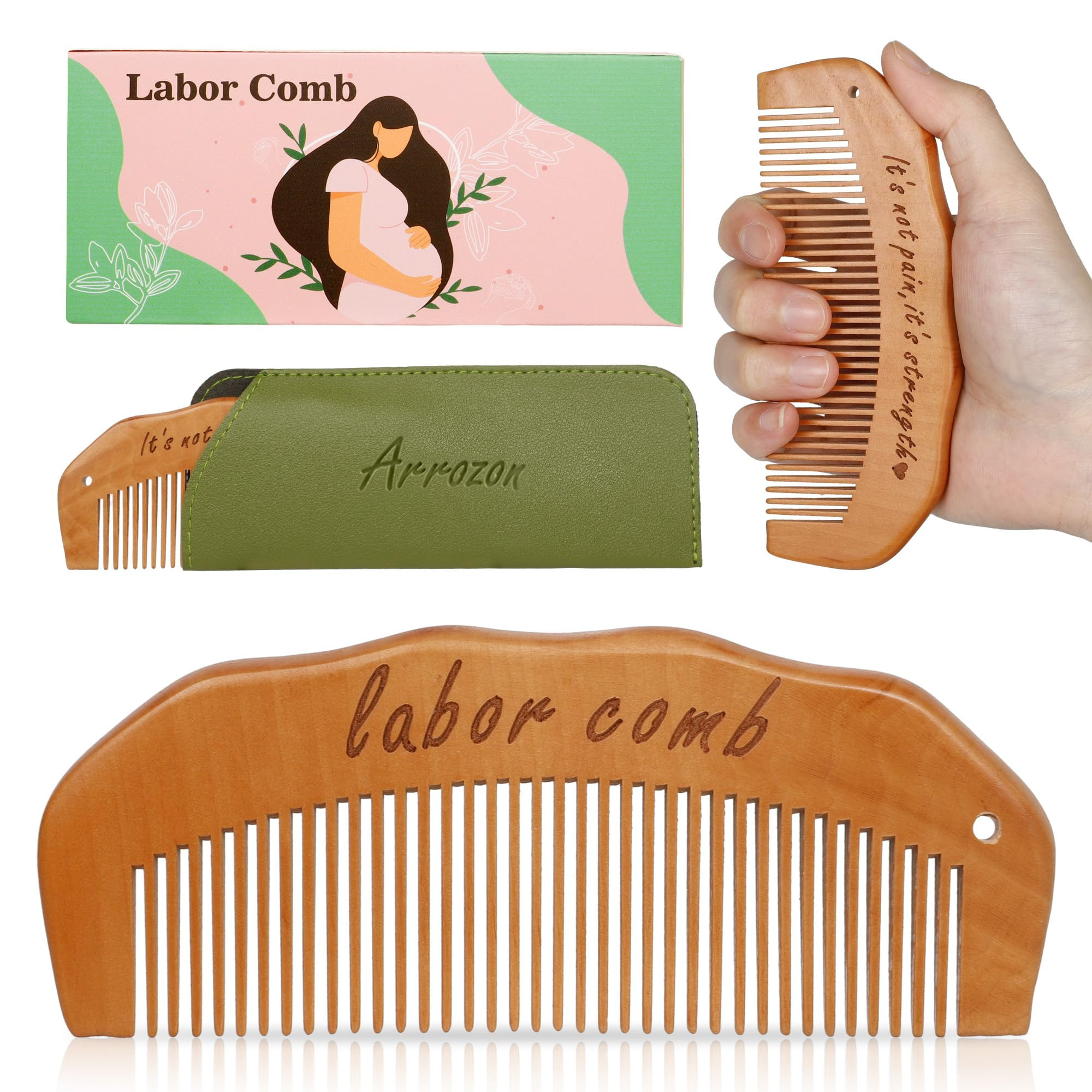 Arrozon Birth Comb for Women Labor, Wooden Labor Comb Natural Labor and Delivery Essentials, Birt... | Amazon (US)