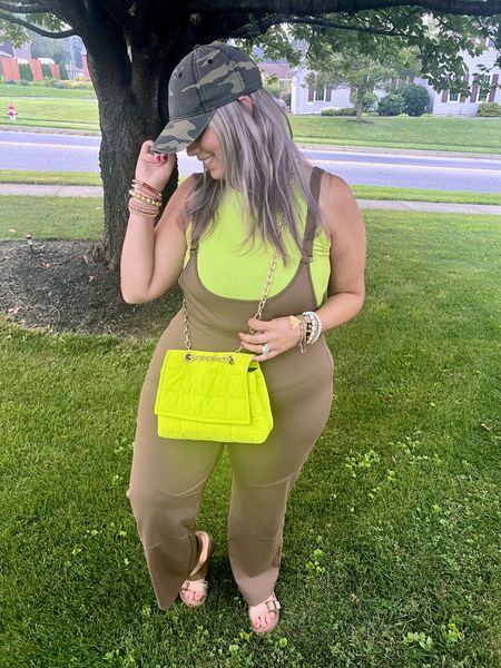 ✨SIZING•PRODUCT INFO✨
⏺ Army Green Stretch Athleisure Overalls (can be worn 3 ways) •• Halara •• 3 colors •• XL •• TTS 
⏺ Lime Green Ribbed Tank Top •• linked similar 
⏺ Lime Green Crossbody Bag  •• linked similar 
⏺ Camo Baseball Cap •• Walmart 
⏺ Army Green Double Band Sandals/Slides •• linked similar 
⏺ Heishi & Gold Alphabet Beads Bracelet Stack •• Cocos Beads 

👋🏼 Thanks for stopping by!

📍Find me on Instagram••YouTube••TikTok ••Pinterest ||Jen the Realfluencer|| for style, fashion, beauty and…confidence!

🛍 🛒 HAPPY SHOPPING! 🤩

#overalls #overallsoutfit #overallsoutfitinspo #overallsoutfitinspiration #overallslook #summeroveralls #springoveralls  #jumpsuit #romper #jumpsuitoutfit #romperoutfit #jumpsuitoutfitinspo #romperoutfitinspo #jumpsuitoutfitinspiration #romperoutfitinspiration #jumpsuitlook #romperlook #summerromper #summerjumpsuit #springromper #springjumpsuit #summer #sunmerstyle #summeroutfit #summeroutfitidea #summeroutfitinspo #summeroutfitinspiration #summerlook #summerpick #summerfashion #sandals #springsandals #summersandals #springshoes #summershoes #flipflops #slides #summerslides #springslides #slidesandals #green #olive #olivegreen #hunter #huntergreen #kelly #kellygreen #forest #forestgreen #greenoutfit #outfitwithgreen #greenstyle #greenoutfitinspo #greenlook #greenoutfitinspiration #hat #hats #beanie #beanies #hatoutfit #beanieoutfit #hatoutfitinspo #beanieoutfitinspo #hatlook #beanielook #hatstyle #beaniestyle #hatfashion #beaniefashion #baseball #baseballhat #baseballcap #cap #trucker #truckerhat #truckercap
#under10 #under20 #under30 #under40 #under50 #under60 #under75 #under100
#affordable #budget #inexpensive #size14 #size16 #size12 #medium #large #extralarge #xl #curvy #midsize #blogger #vlogger
budget fashion, affordable fashion, budget style, affordable style, curvy style, curvy fashion, midsize style, midsize fashion



#LTKunder100 #LTKcurves #LTKunder50