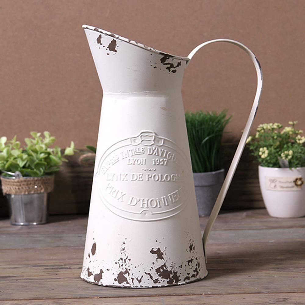 Yoillione Metal Flower Vase, Rustic Jug Flower Vase Vintage, Shabby Chic Vase for Home Decor, Fre... | Amazon (US)