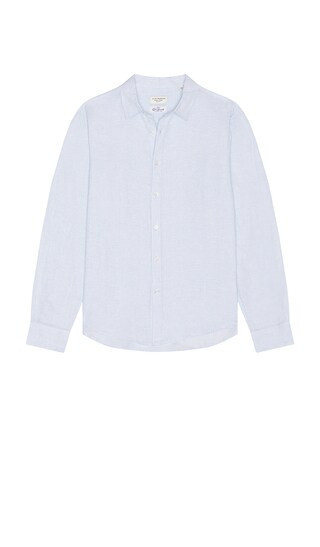 Club Monaco Slim Italian Linen Stripe Shirt in Light Blue Stripe - Baby Blue. Size XL/1X | Revolve Clothing (Global)