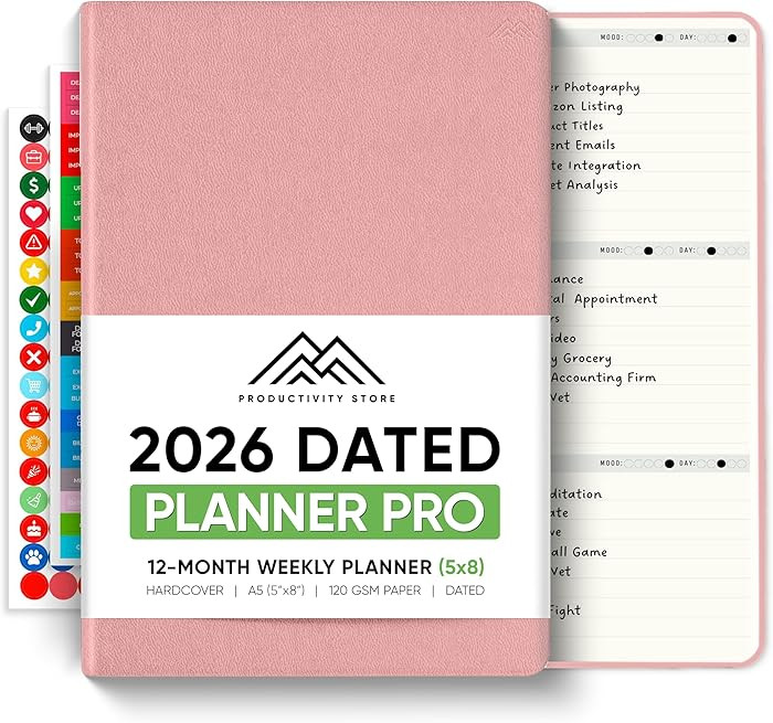 Dated, 2026 Planner, 5.8” x 8.3” - The #1 Productivity Planner to Achieve Your 2026 Goals - P... | Amazon (US)