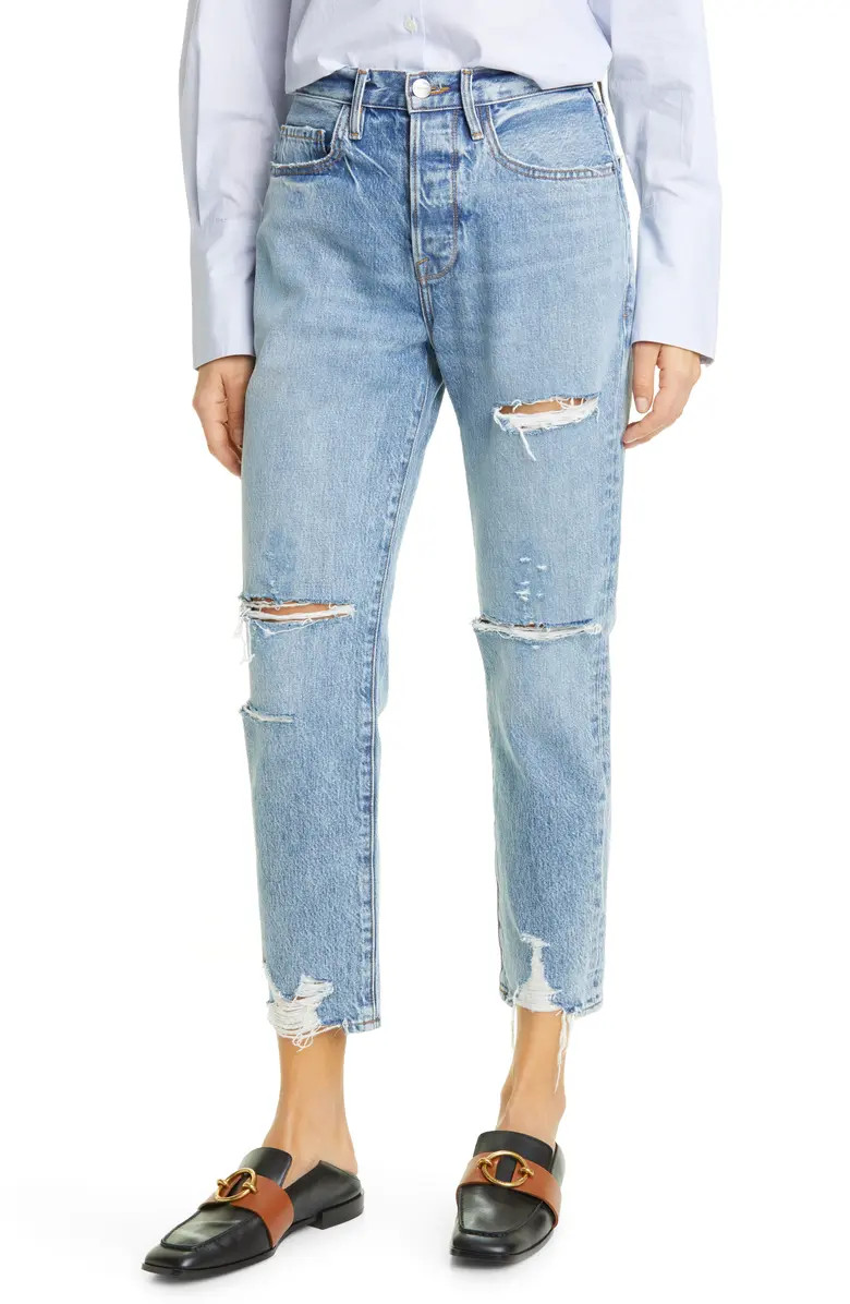 Le Original Ripped High Waist Ankle Boyfriend Jeans | Nordstrom