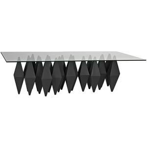 Noir Bast Black Metal Coffee Table with Glass Top | Alchemy Fine Home