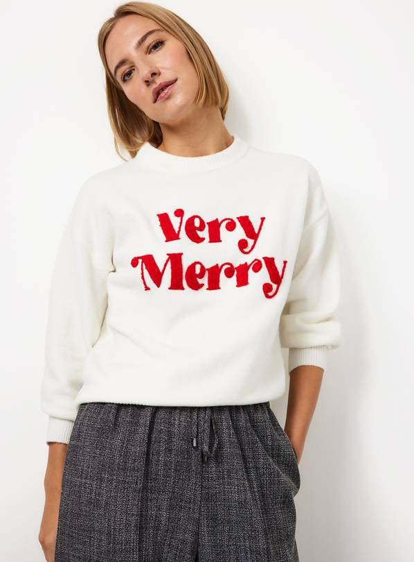 Matching Family Women's Cream Very Merry Christmas Jumper 18 | Tu Clothing