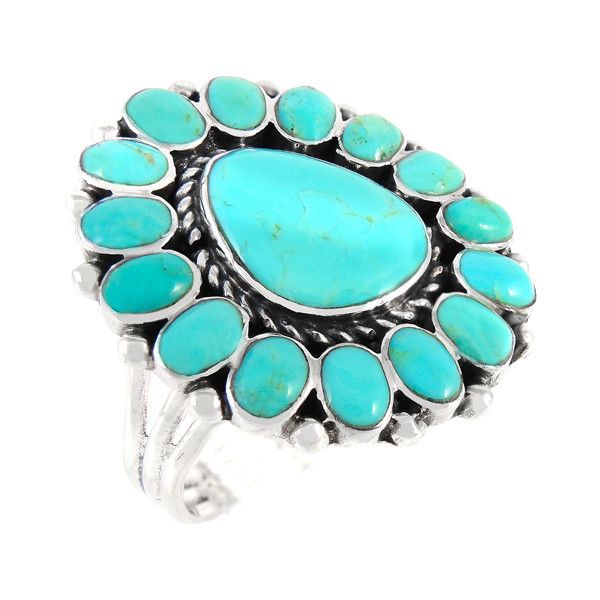 Turquoise Ring Sterling Silver R2407-C75 | TURQUOISE NETWORK