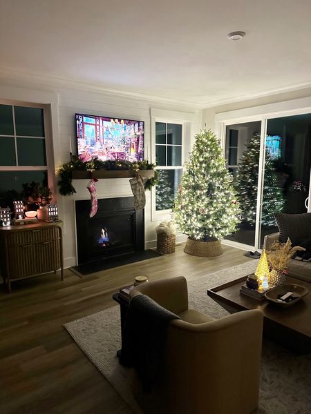 Christmas & holiday decor. Garland, artificial Christmas tree, glass Christmas tree lights, Christmas stockings, Christmas village 

#LTKsalealert #LTKHoliday #LTKSeasonal