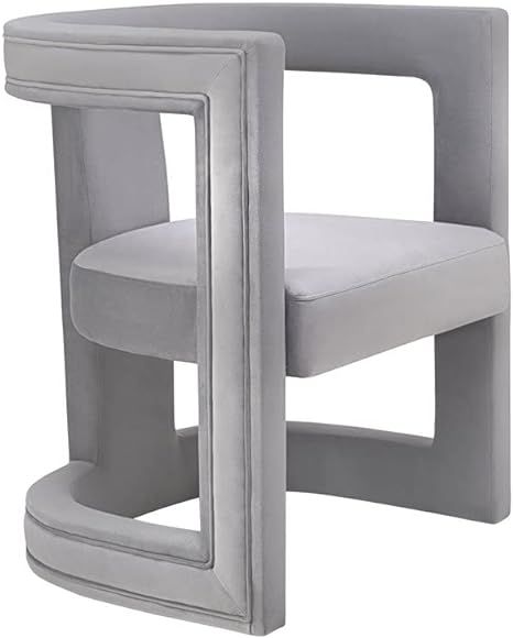 TOV Furniture ADA Accent Chair, Birch Wood and Velvet, Grey | Amazon (US)
