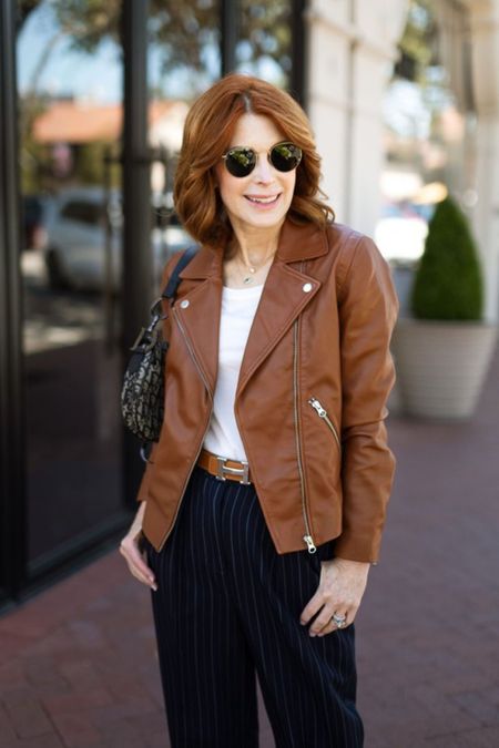  I took a chance and ordered this leather jacket from Quince to see the quality, and ladies, I cannot tell the difference between it and my leather jacket from IRO in the same color! I'm wearing an XS.

#LTKover40 #LTKstyletip #LTKitbag