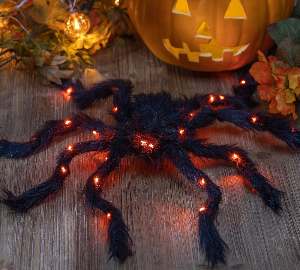 Lit Fuzzy Spider - Set of 2 | Pottery Barn (US)