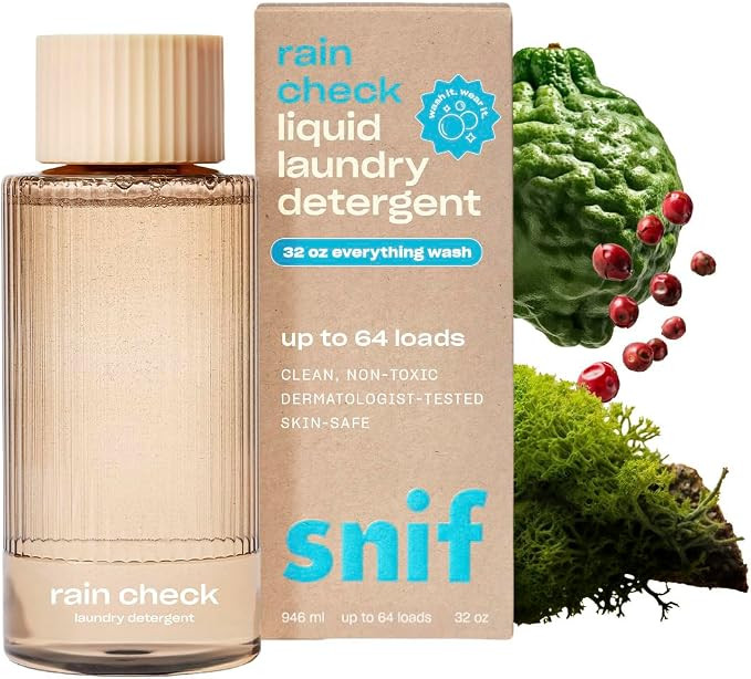 Snif Rain Check Laundry Detergent, Clean and Crisp Scent, 64 Loads, Non-Irritating to Skin, Clean... | Amazon (US)