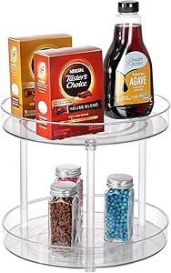 Clear Lazy Susan Organizer, Rotating Kitchen Pantry Organization and Storage, Spice Rack Cabinet ... | Amazon (US)