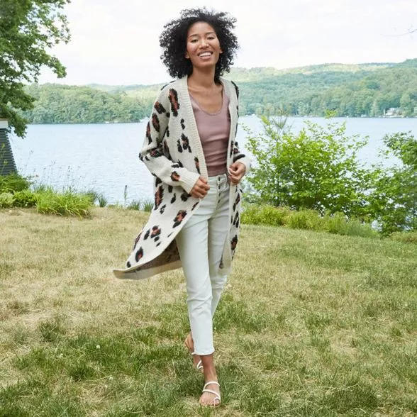 Leopard print cardigan outlet target