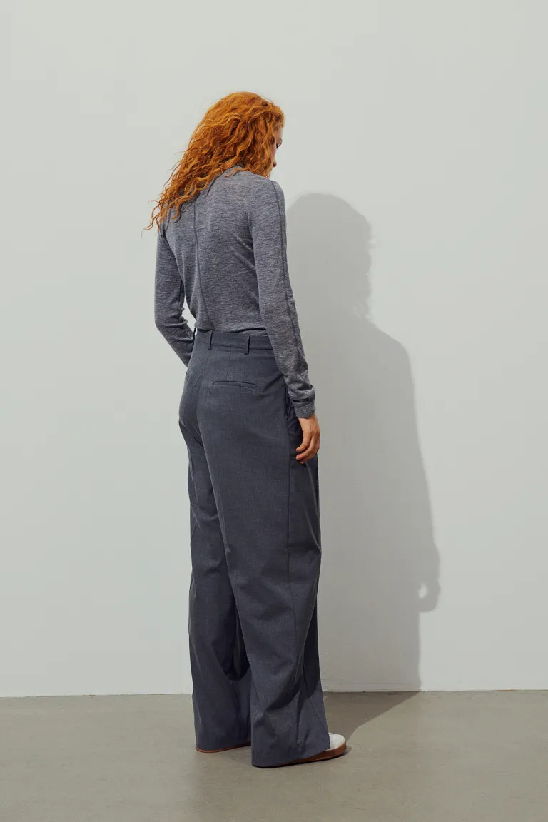 Wide-leg Pants - Dark gray - Ladies | H&M US | H&M (US + CA)