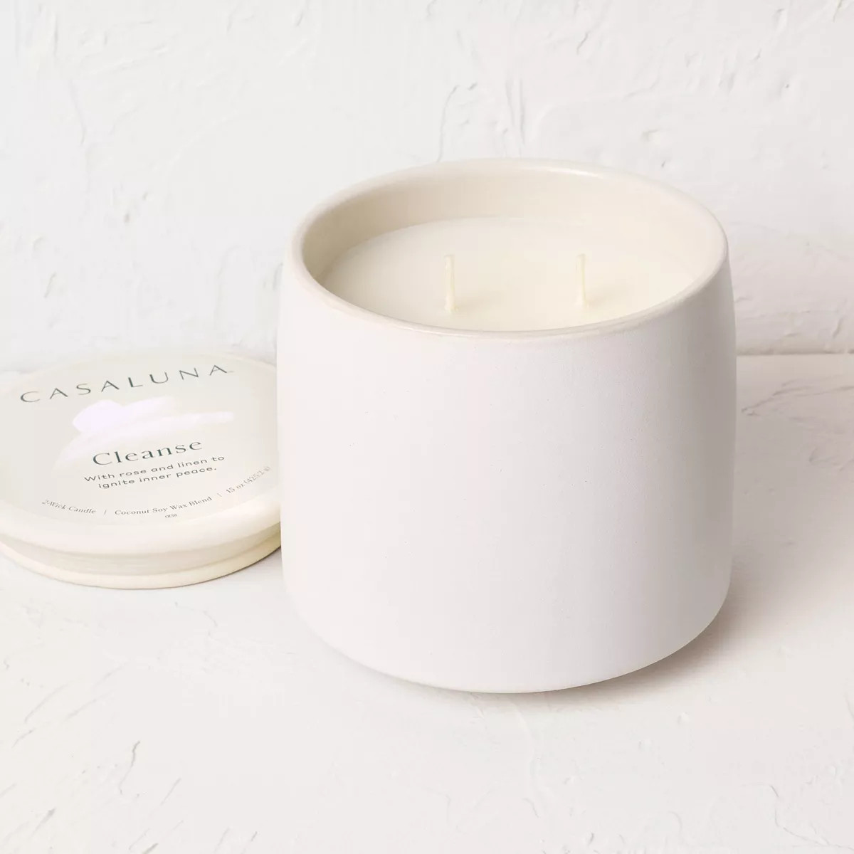 2 Wick Ceramic Jar Candle with Lid Cleanse - Casaluna™ | Target