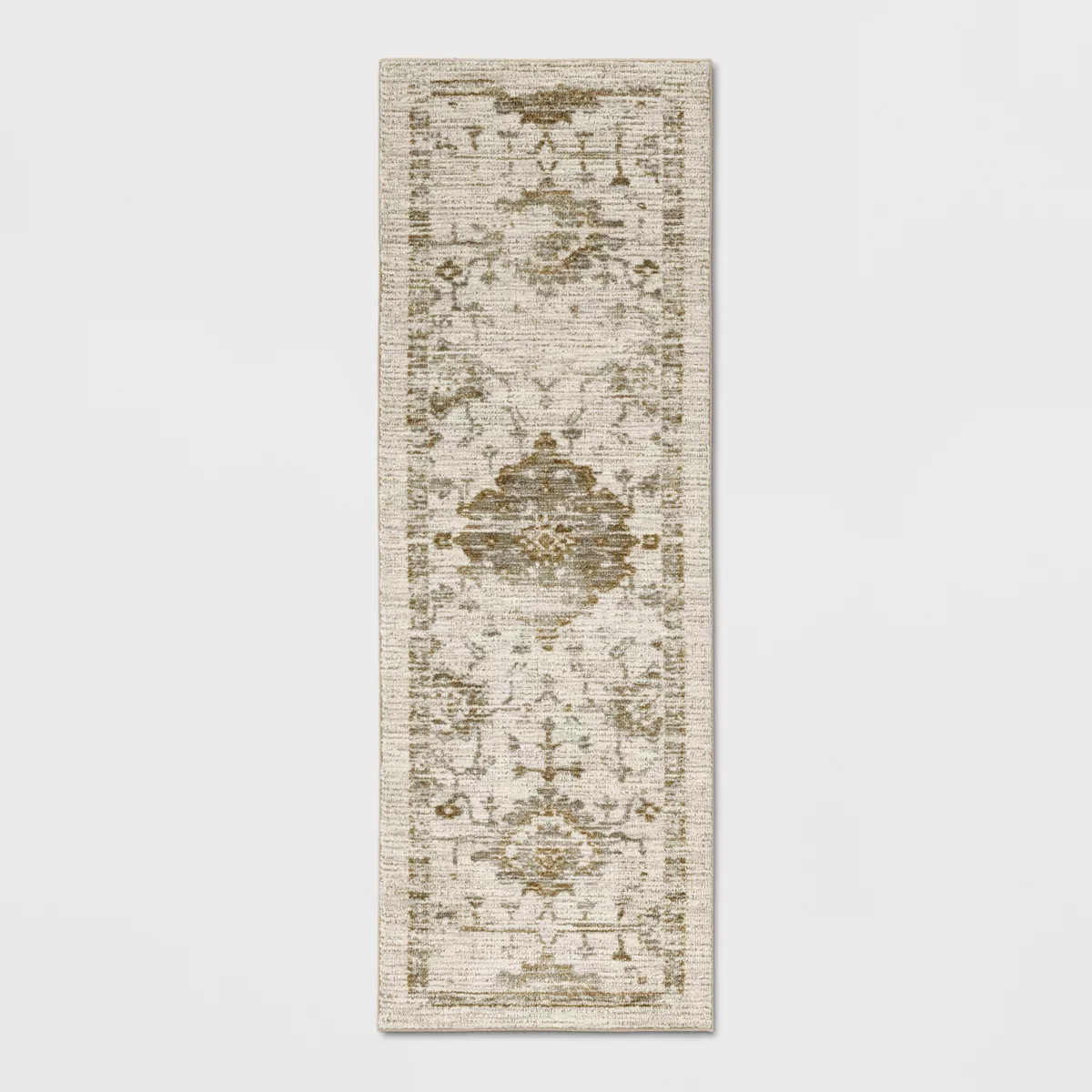2'4"x7' Washable Vintage Tufted Distressed Runner Rug Tan - Threshold™ | Target