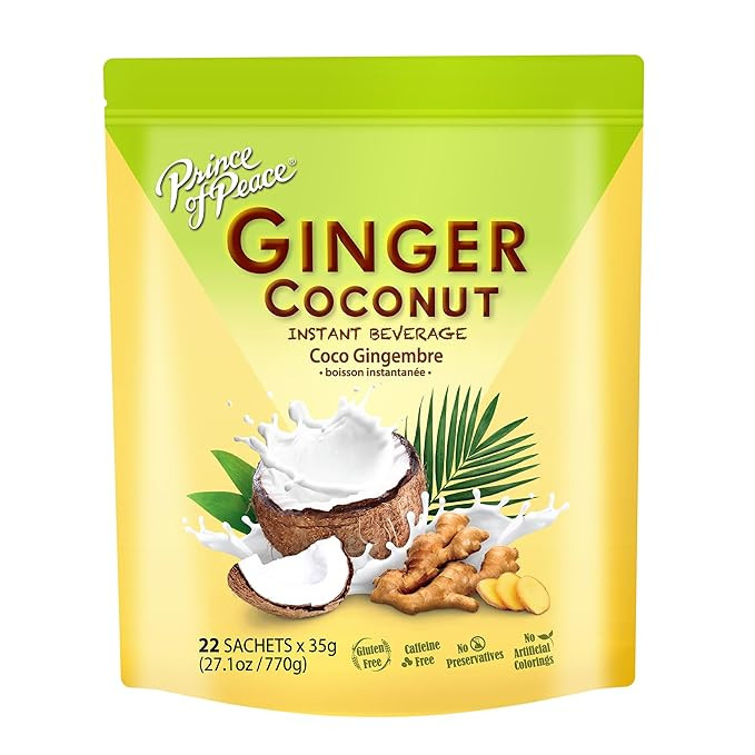 Prince of Peace Ginger Coconut Instant Beverage, 22 Sachets – Instant Hot or Cold Beverage that... | Amazon (US)