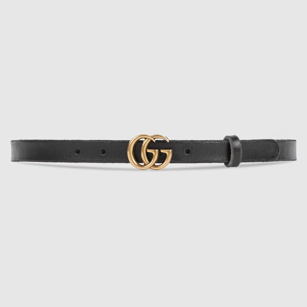 Leather Belt with Double G Buckle | Gucci (AU)