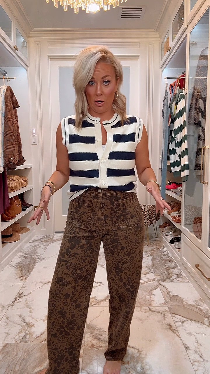 Casual and affordable pattern mixing outfit for the office or everyday - both TTS