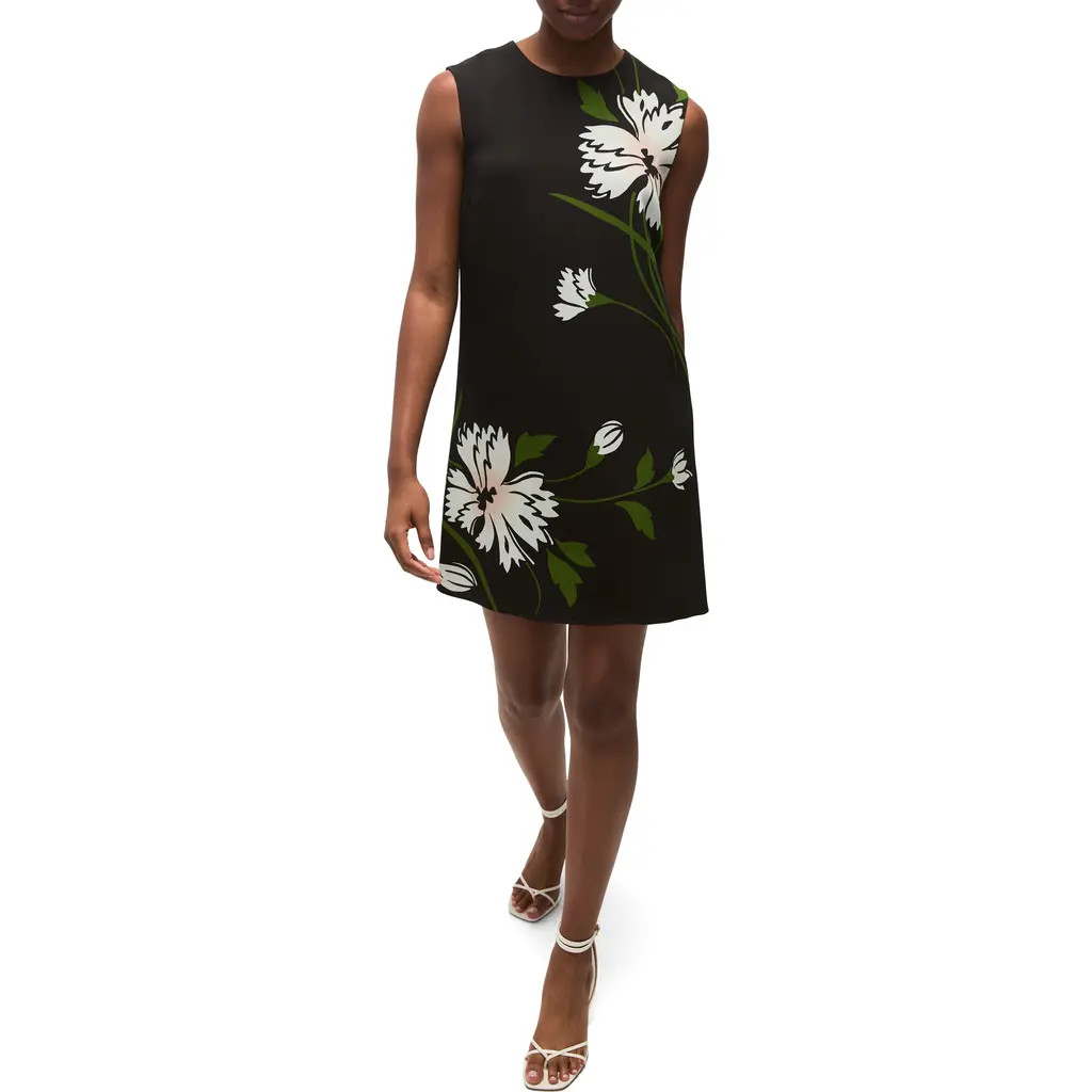 Veronica Beard Cromwell Floral Print Shift Dress in Black Multi at Nordstrom, Size 2 | Nordstrom