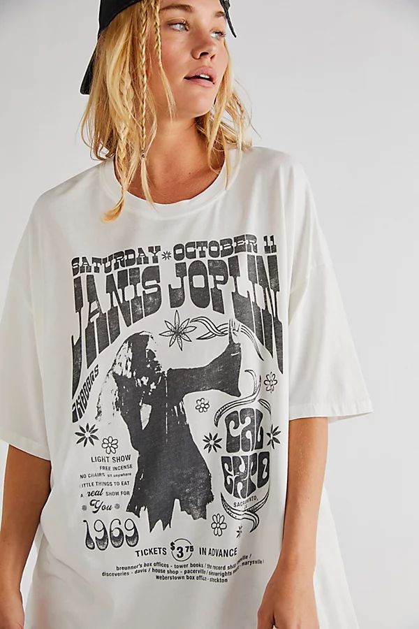 Janis Joplin Poster Tee by Daydreamer at Free People, Ivory, One Size | Free People (Global - UK&FR Excluded)
