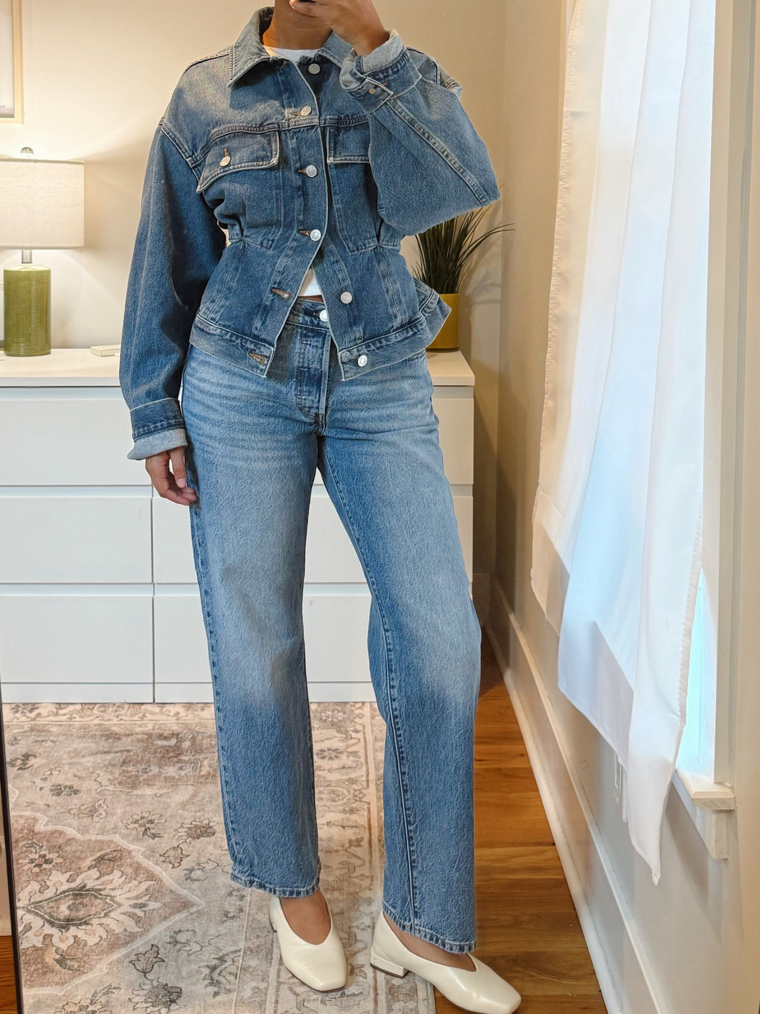 Denim outfit, Jean jacket, jeans, Canadian tuxedo, ballet flats 

#LTKFindsUnder100 #LTKStyleTip #LTKFindsUnder50