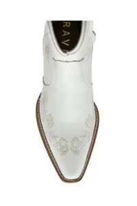 Boots | White Leather 'Hayton' Cowboy Boots | Ravel | Boohoo.com (UK & IE)