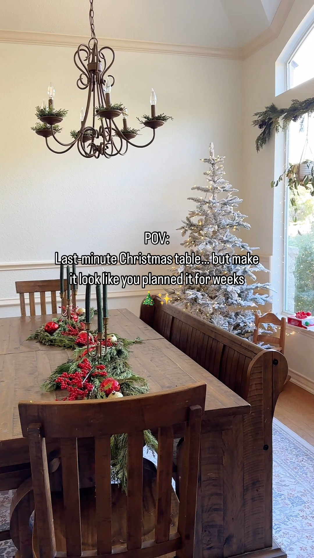 This Christmas tablescape is simple but feels so magical! 🎄✨ I used fresh garland, a few ornaments, and my favorite candle holders to create an easy, festive vibe. Sometimes less really is more! 💫 Everything is linked in my LTK so you can recreate the look at home! #HolidayTablescape #ChristmasDecor #CozyChristmas #LTKHoliday #FestiveTableDecor

#LTKHoliday #LTKWatchNow #LTKHome