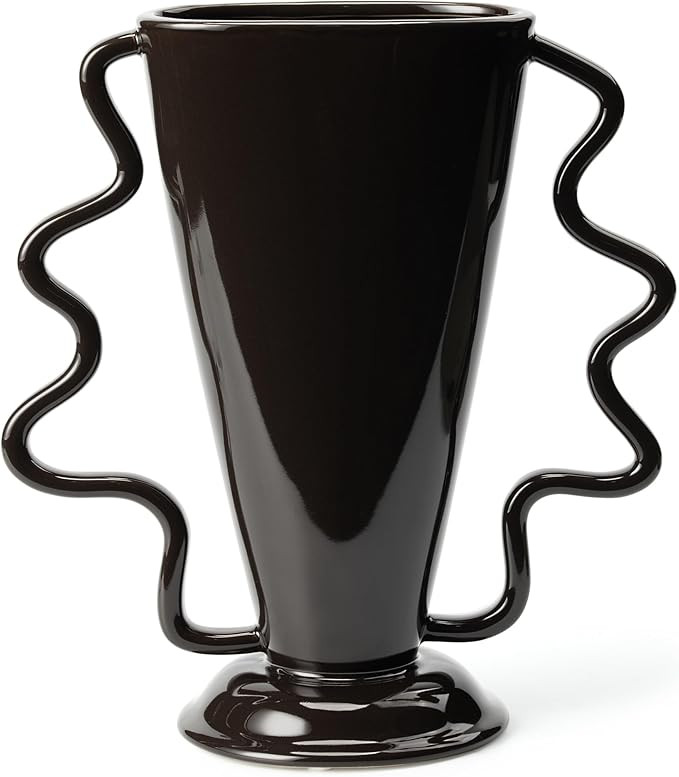 Wild Works Dark Brown Rotary Vase, 9.85” Tall Vintage Decor Vases Medieval Flower Vessel Living... | Amazon (US)