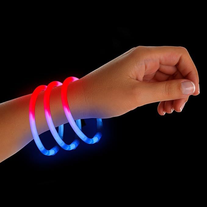 Windy City Novelties - 50 pack - Red, White and Blue Glow Stick Bracelets | for Fourth of July Pa... | Amazon (US)