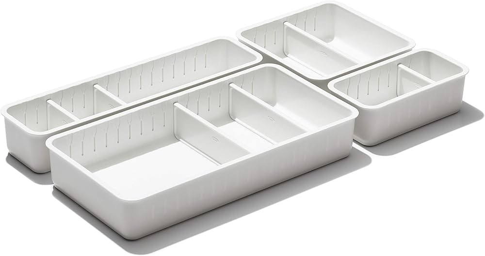 OXO Good Grips 4-Piece Complete Adjustable Drawer Bin Set with Removable Dividers | Amazon (US)