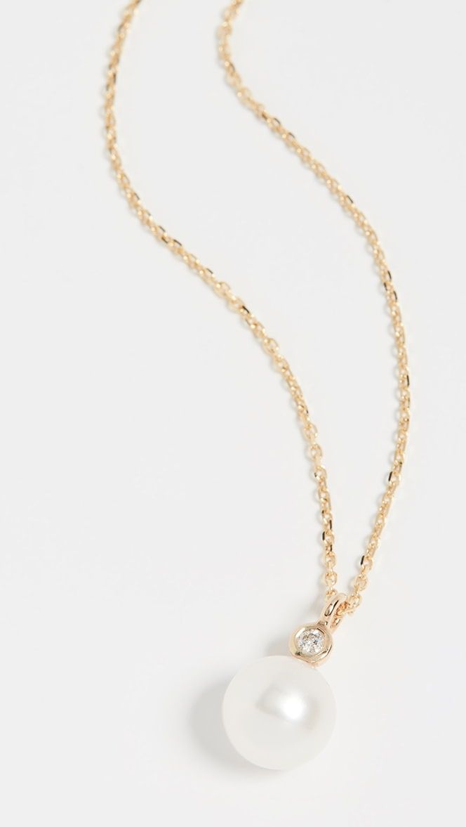 14k Freshwater Cultured Pearl and Diamond Necklace | Shopbop