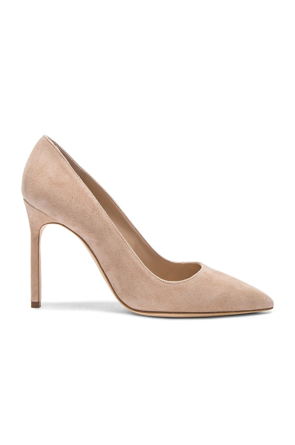Manolo Blahnik BB 105 Suede Pumps in Nude | FWRD 