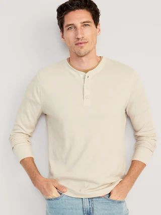Waffle-Knit Henley T-Shirt for Men | Old Navy (US)