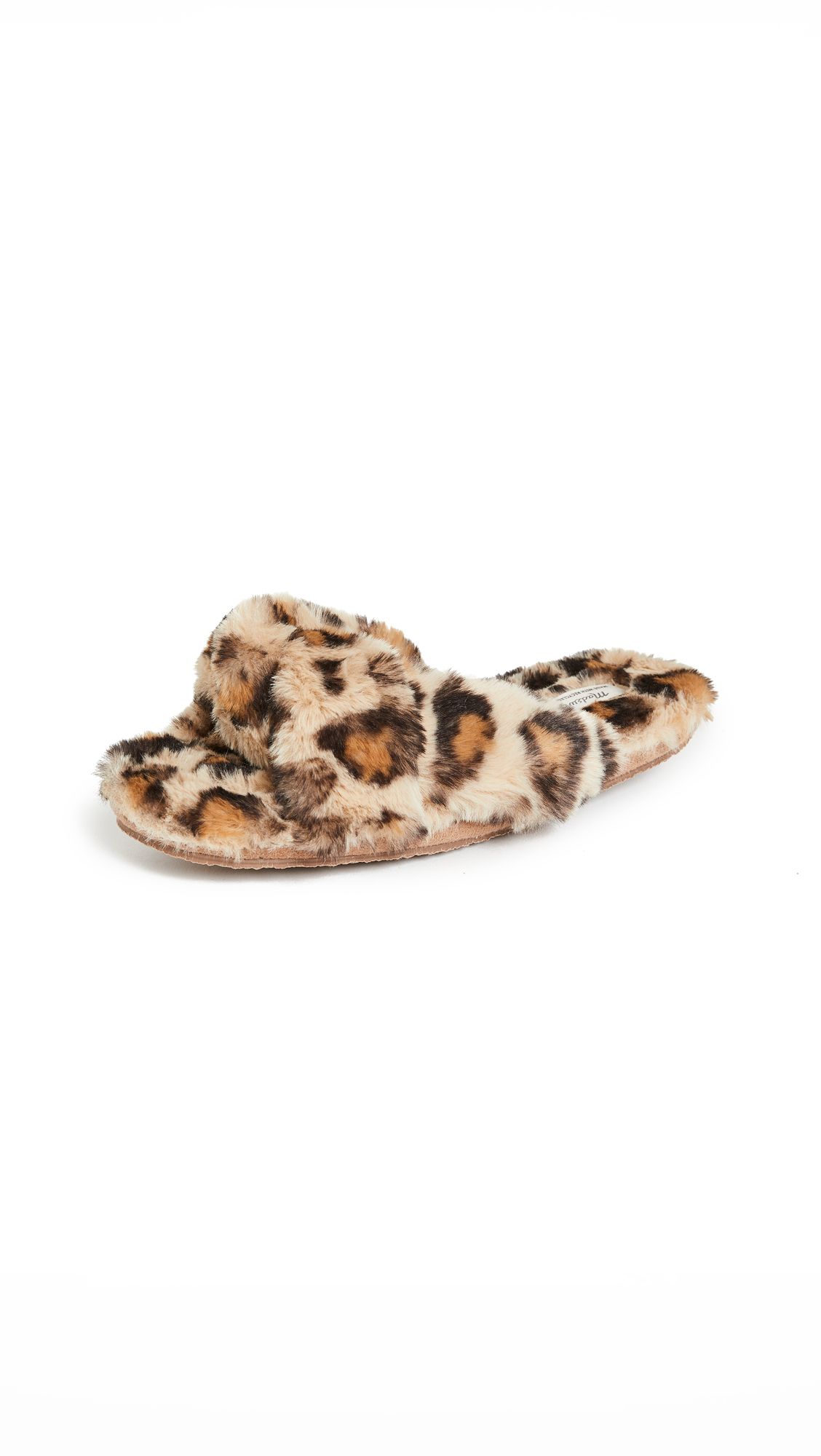 Madewell Crisscross Furry Leopard Slippers | Shopbop