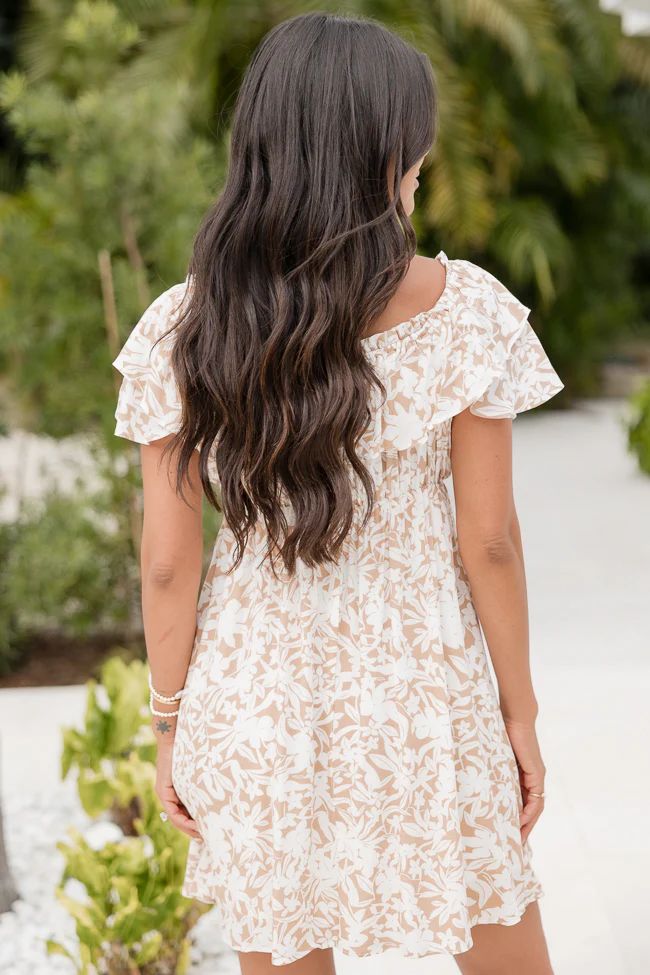 Just a Memory Taupe Mini Dress | Pink Lily