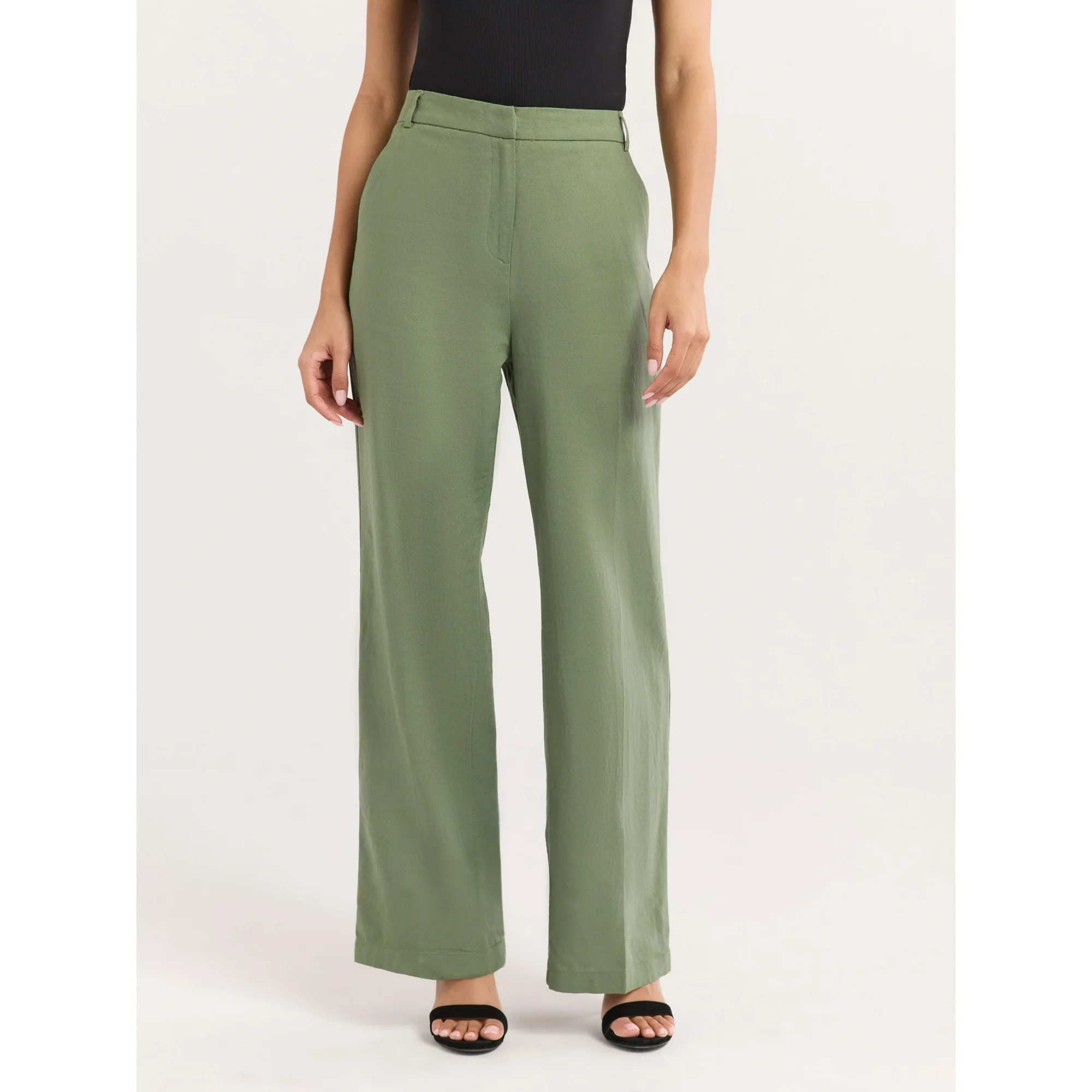 Sofia Jeans Women's and Women's Plus Linen Blend Wide Leg Pants, 32" Inseam, Sizes 0-28W | Walmart (US)