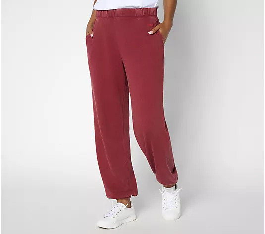 Peace Love World Regular French Terry Pull On Joggers | QVC