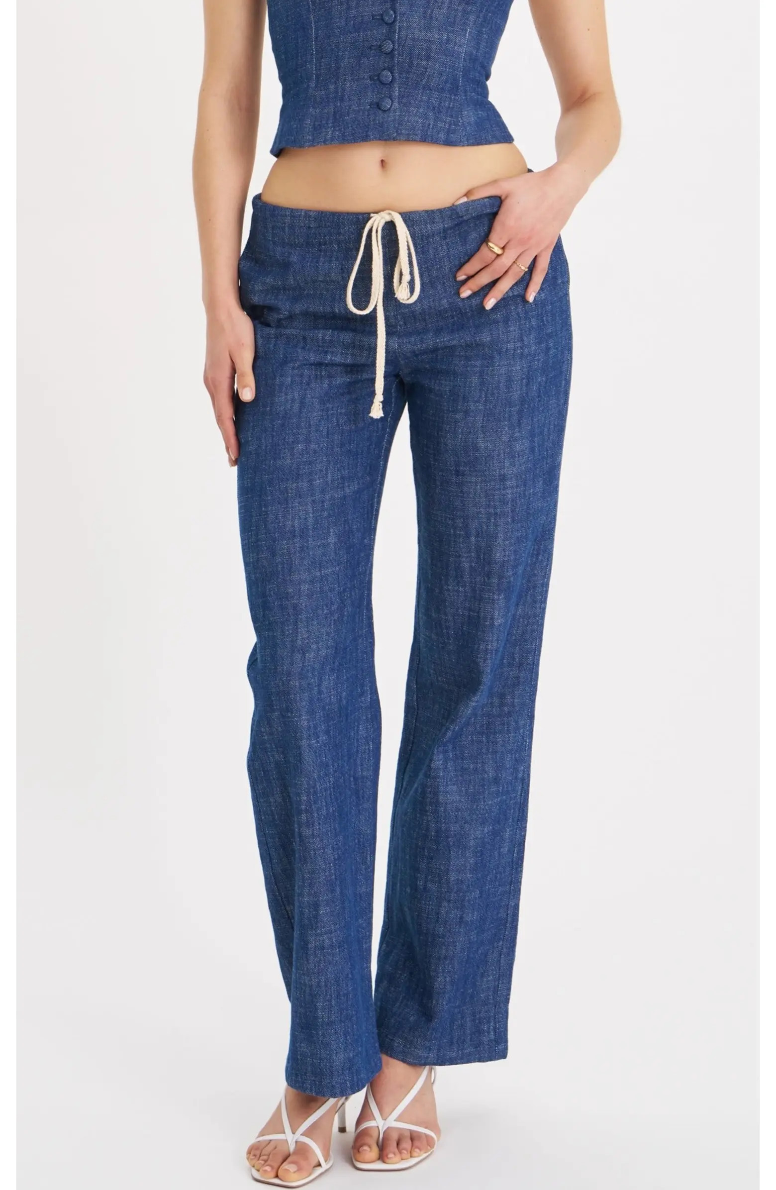 Raffaella Cotton Denim Straight Leg Pants | Nordstrom
