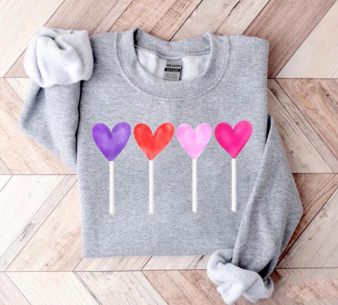 Candy Heart Sweatshirt Valentines Day Shirt for Women Heart - Etsy | Etsy (US)