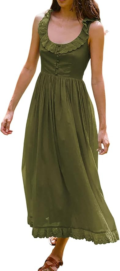 R.Vivimos Cotton A-Line Midi Long Dresses | Amazon (US)