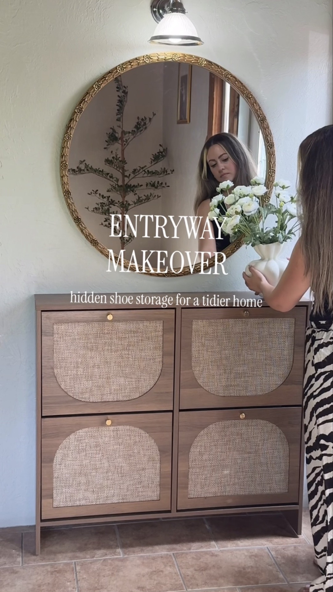 We turned this empty wall into a stylish, functional entryway with hidden shoe storage that keeps everything organized while adding so much warmth and character to the space.

#LTKHome
