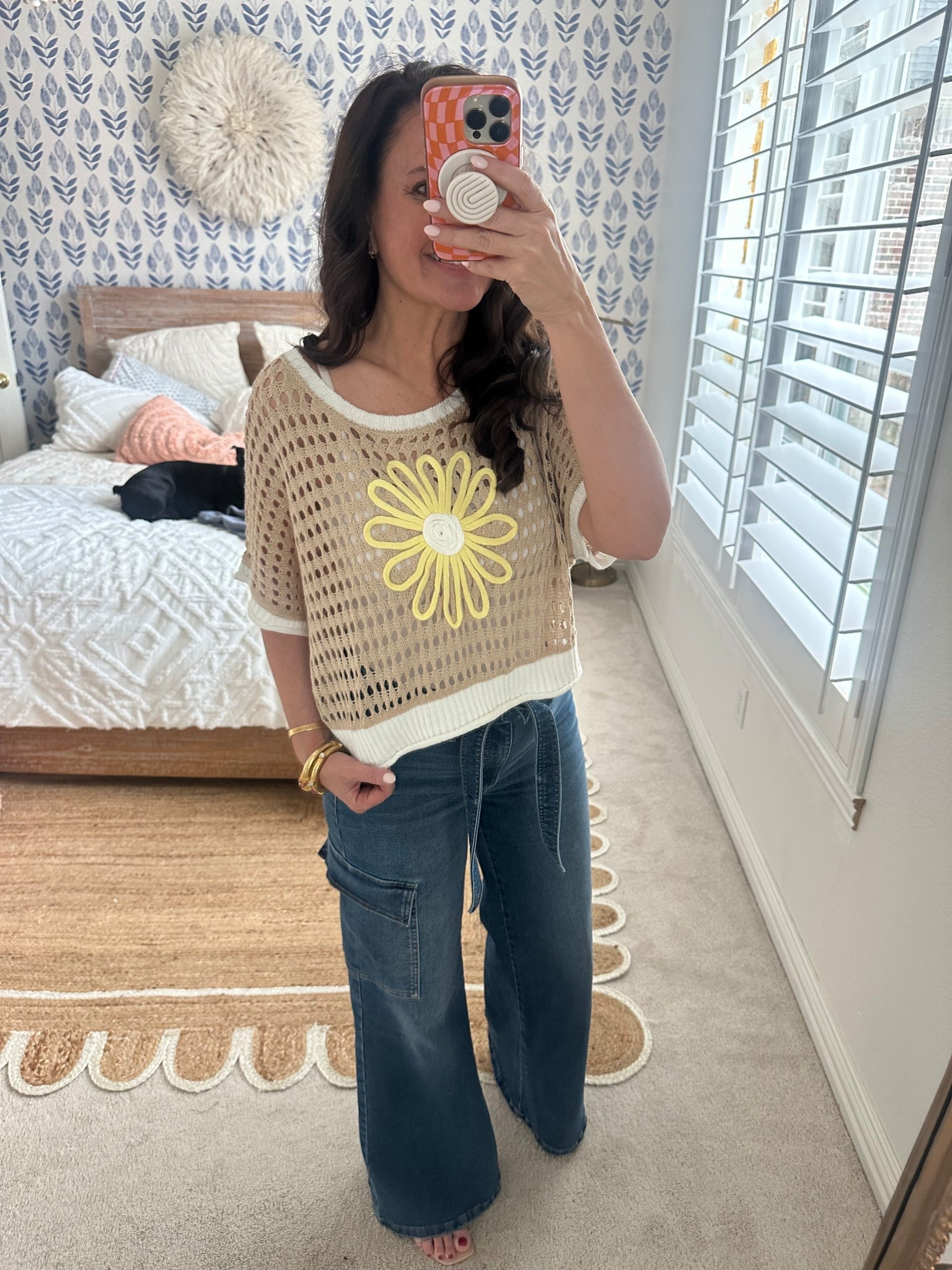 Small top (lots of color options)
Size 8 jeans
.


#LTKootd #LTKspringtrends #LTKspring