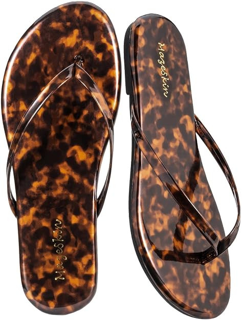 mazeskin Womens Memory Foam Flip Flops Flat Thong Sandals | Amazon (US)