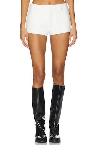 Amanda Uprichard Caresse Shorts in Ivory. - size L | Revolve Clothing (Global)