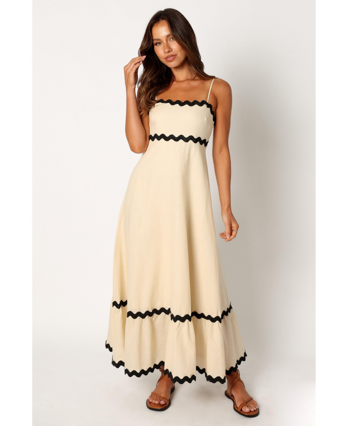 Yana Maxi Women's Dress - Cream black | Macy's
